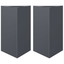 (anthracite, 50 x 43 x 75 cm/ 2 pcs) vidaXL Garden Planters Outdoor Flower Pot Patio Planter Box Triangular Steel