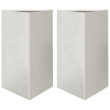 (light grey, 50 x 43 x 75 cm/ 2 pcs) vidaXL Garden Planters Outdoor Flower Pot Patio Planter Box Triangular Steel