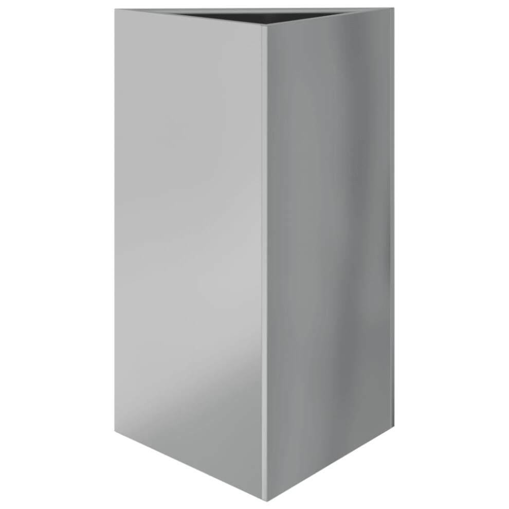 Vidaxl Garden Planter Patio Flower Pot Planter Box Triangular Galvanized Steel