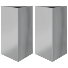 vidaXL Garden Planters Flower Pot Planter 2 pcs Triangular Galvanized Steel