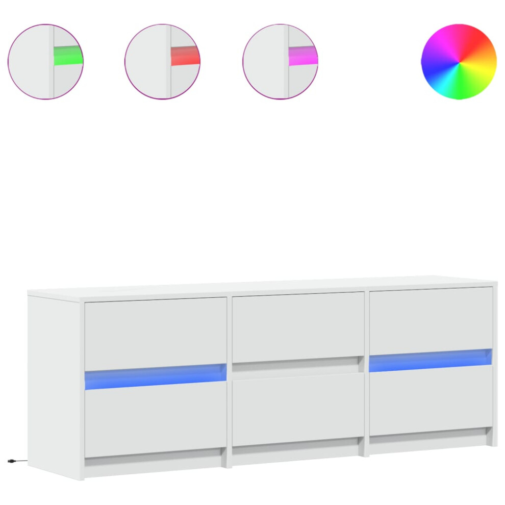 (white, 140 X 34 X 50 cm) vidaXL TV Cabinet With LED TV Stand TV Unit Media Unit Engineered Wood