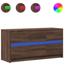 (brown oak, 100 x 34 x 50 cm) vidaXL TV Cabinet with LED TV Stand TV Unit Media Unit Engineered Wood