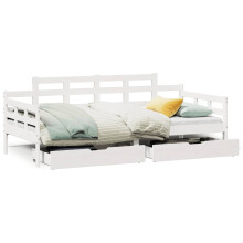 (white, 80 x 200 cm) vidaXL Daybed with Drawers Sofa Bed Guest Bed Couch Solid Wood Pine
