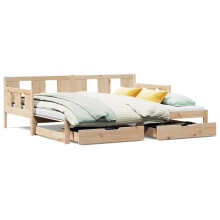 Sofa rozsuwana z szufladami, bez materaca, 90x200 cm