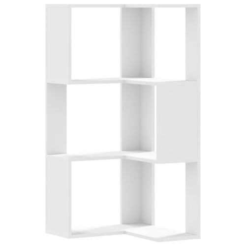 VidaXL (white) vidaXL Corner Bookcase 3-Tier Corner Bookshelf Corner Rack Engineered Wood