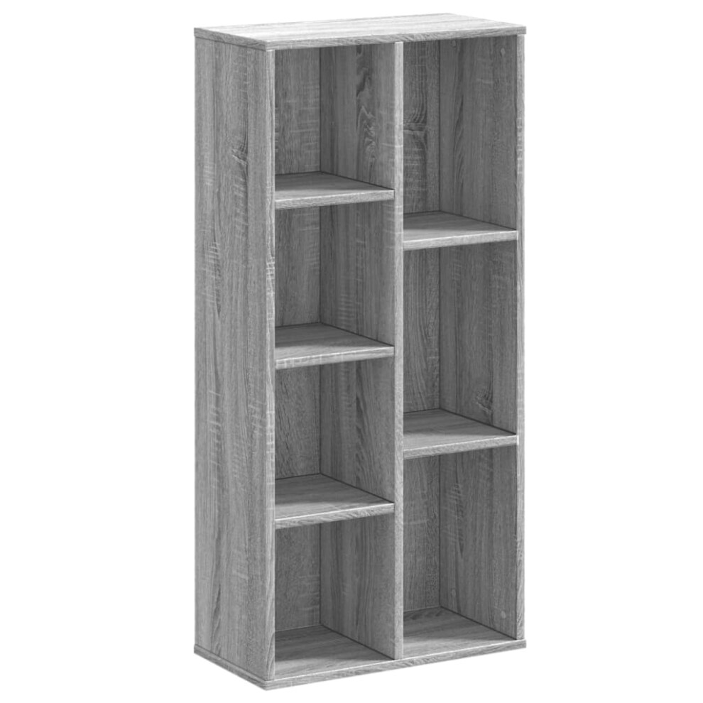 Vidaxl (Grey Sonoma) Bookcase Bookshelf Rack Storage Cabinet Book Stand Engineered Wood