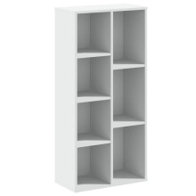 (white) vidaXL Bookcase Bookshelf Rack Storage Cabinet Book Stand Engineered Wood