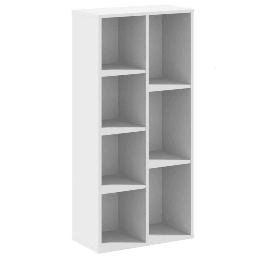 Vidaxl (White) Bookcase Bookshelf Rack Storage Cabinet Book Stand Engineered Wood