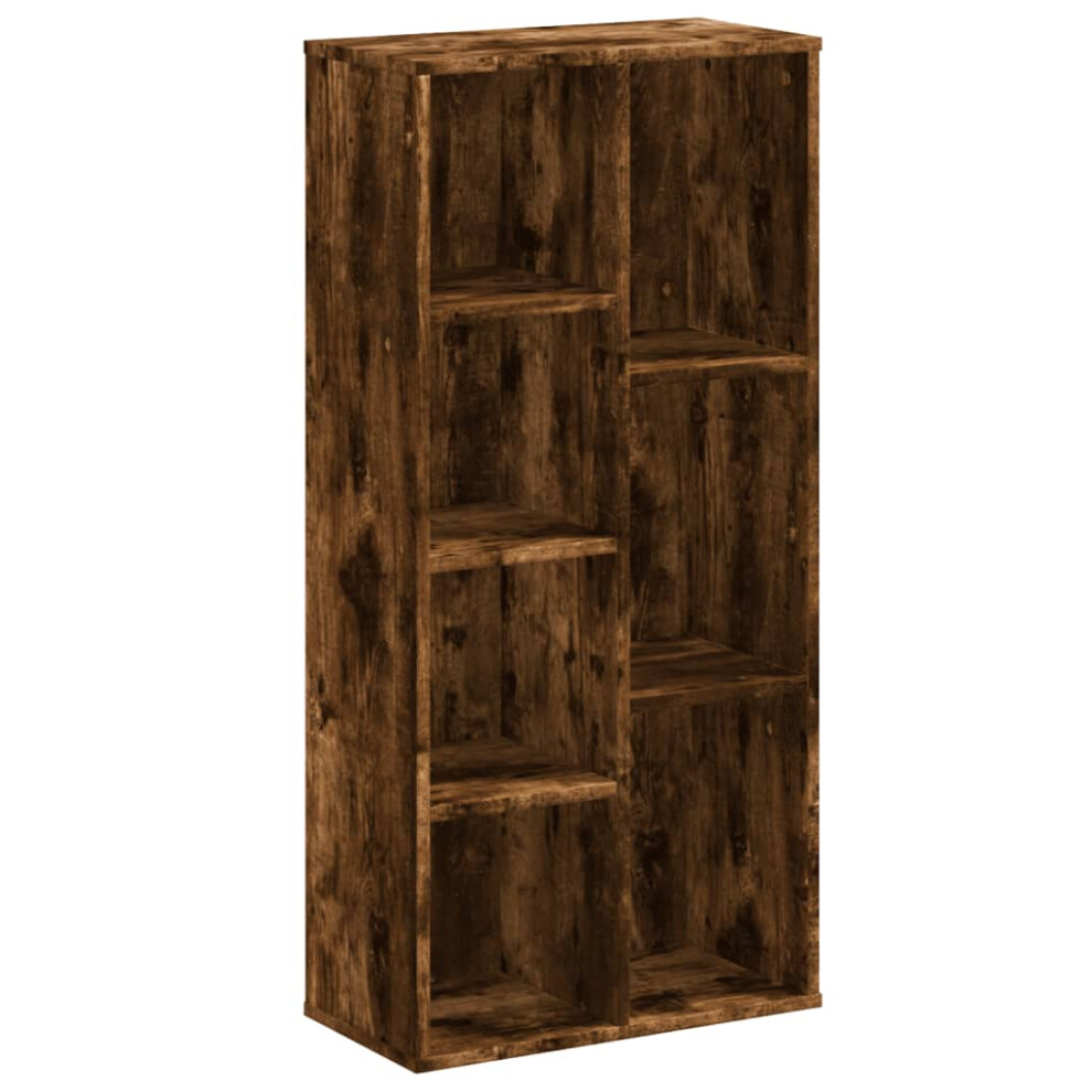 (smoked oak) vidaXL Bookcase Bookshelf Rack Storage Cabinet Book Stand Engineered Wood