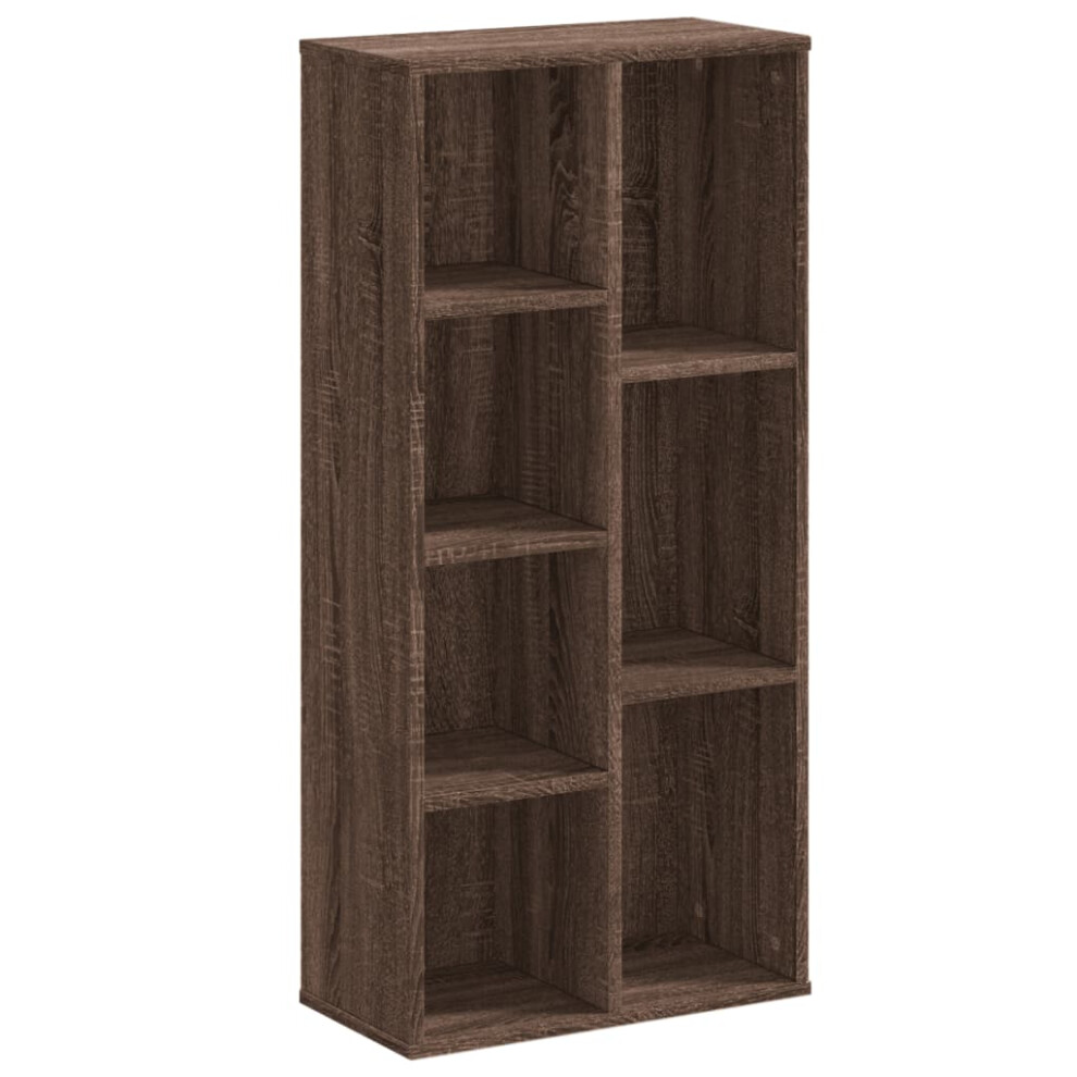 (brown oak) vidaXL Bookcase Bookshelf Rack Storage Cabinet Book Stand Engineered Wood