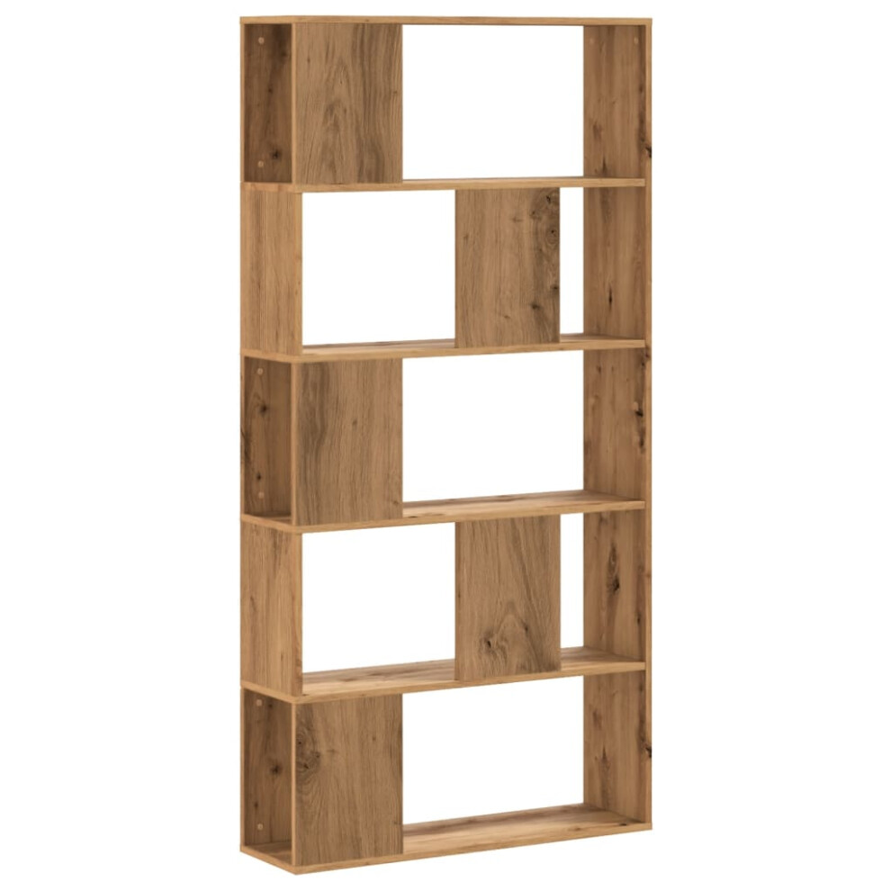 (oak, 80.5 x 23.5 x 162.5 cm) vidaXL Bookcase 5-Tier Bookshelf Storage Book Shelf Book Rack Engineered Wood