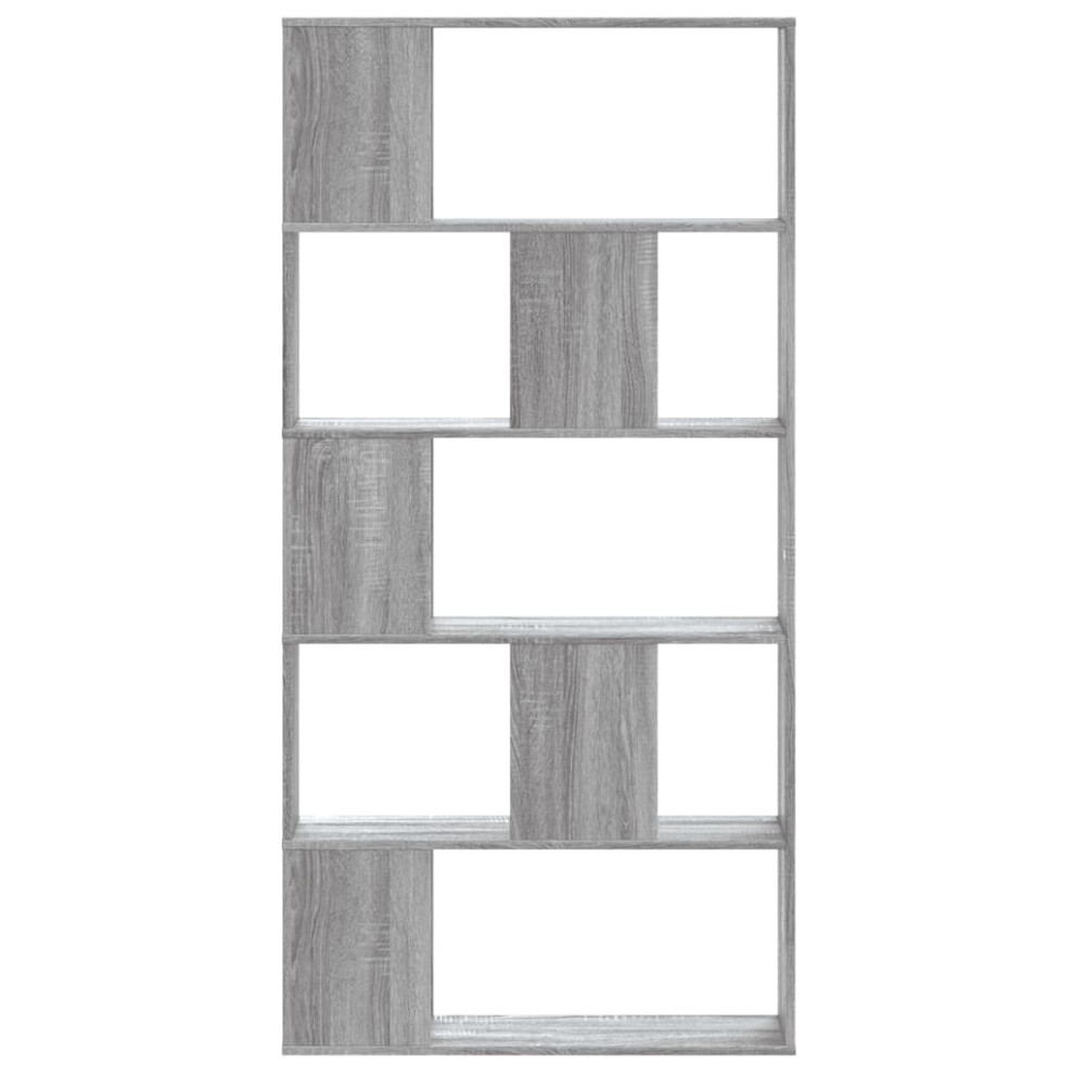 Vidaxl (Grey Sonoma, 80.5 X 23.5 X 162.5 Cm) Bookcase 5-Tier Bookshelf Storage Book Shelf Book Rack Engineered Wood