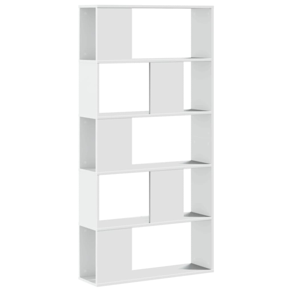 (white, 80.5 x 23.5 x 162.5 cm) vidaXL Bookcase 5-Tier Bookshelf Storage Book Shelf Book Rack Engineered Wood