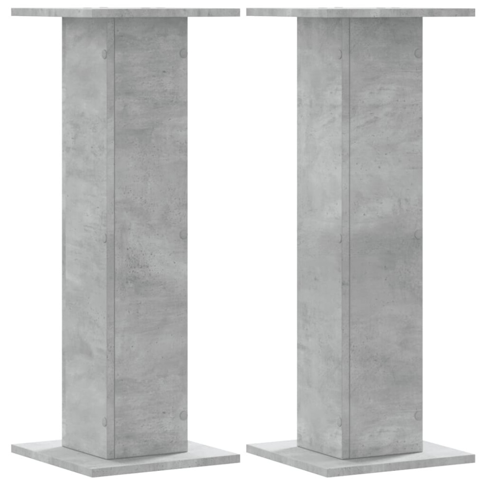 (concrete grey, 30 x 30 x 80 cm) vidaXL Speaker Stands Living Room Speaker Floor Stand 2 pcs Engineered Wood