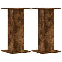 (smoked oak, 30 x 30 x 60 cm) vidaXL Speaker Stands Living Room Speaker Floor Stand 2 pcs Engineered Wood