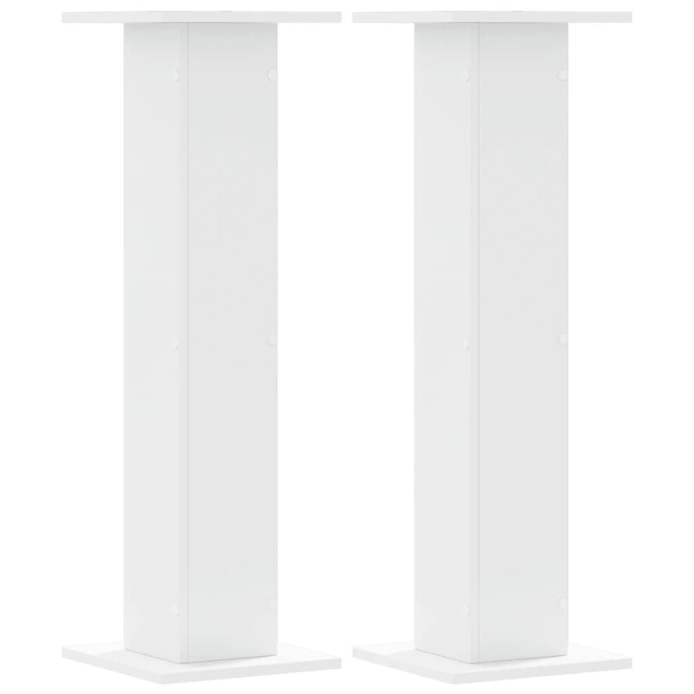 (white, 30 X 30 X 95 cm) vidaXL Speaker Stands Living Room Speaker Floor Stand 2 Pcs Engineered Wood