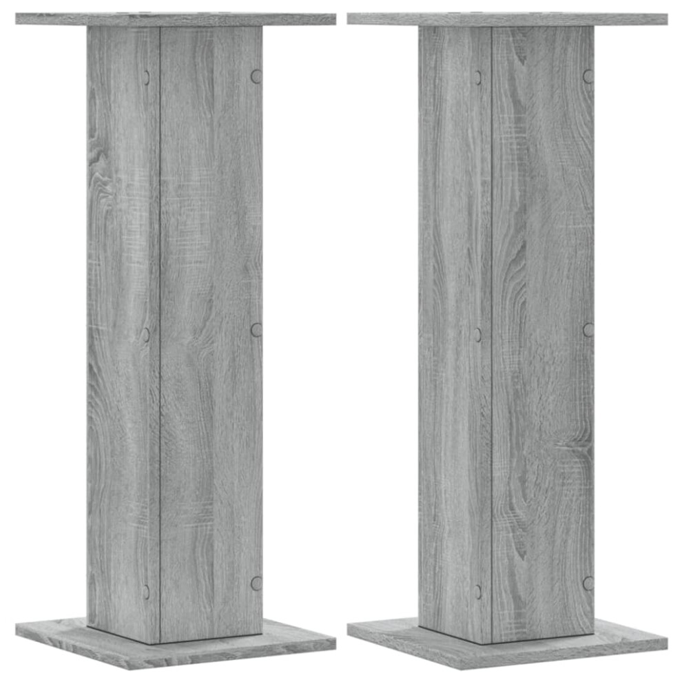 (grey sonoma, 30 x 30 x 80 cm) vidaXL Speaker Stands Living Room Speaker Floor Stand 2 pcs Engineered Wood