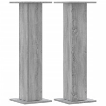 (grey sonoma, 30 x 30 x 95 cm) vidaXL Speaker Stands Living Room Speaker Floor Stand 2 pcs Engineered Wood