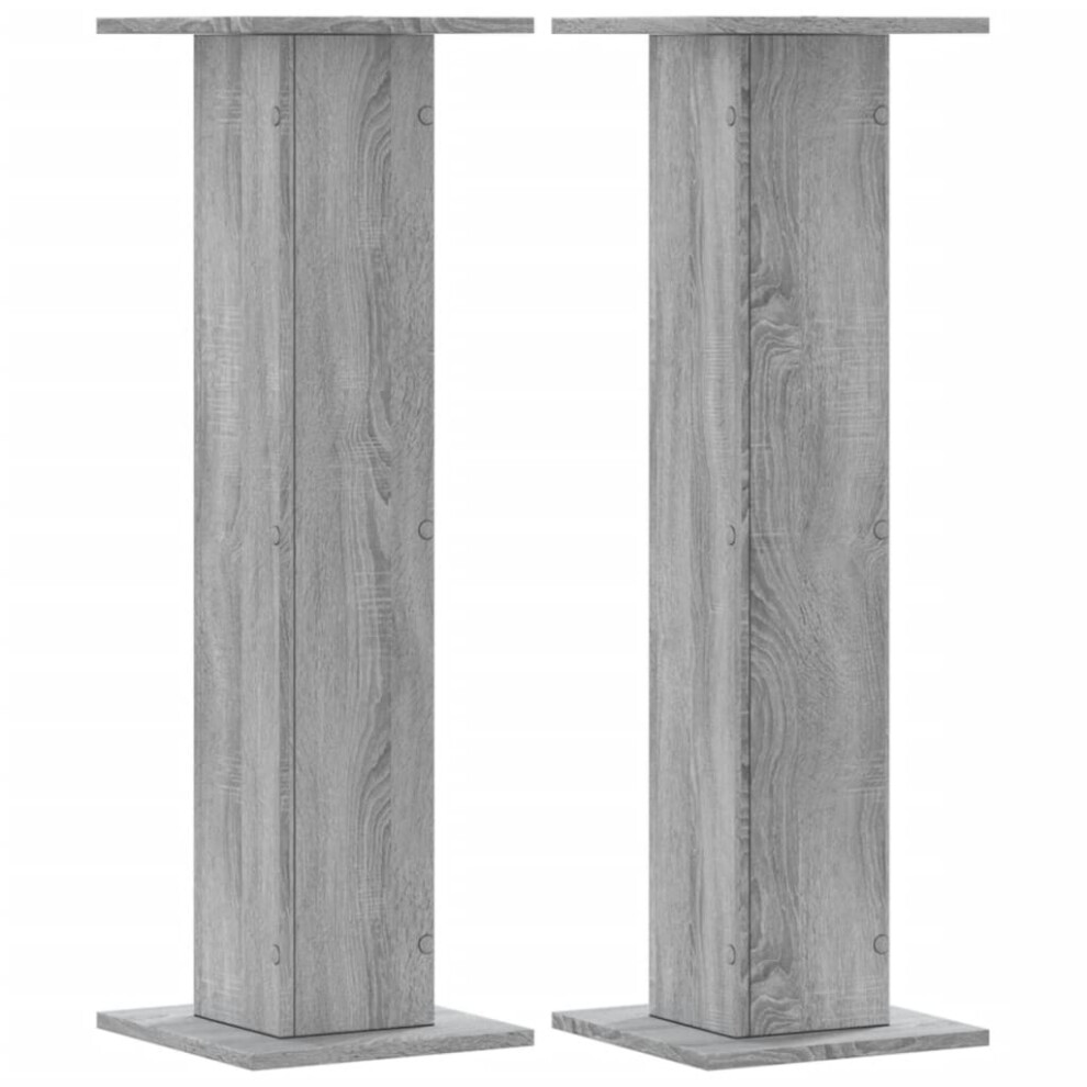 (grey sonoma, 30 x 30 x 95 cm) vidaXL Speaker Stands Living Room Speaker Floor Stand 2 pcs Engineered Wood