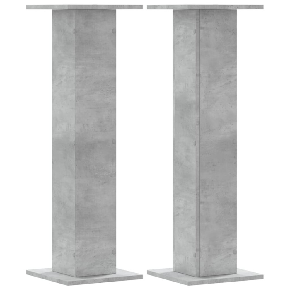 (concrete grey, 30 x 30 x 95 cm) vidaXL Speaker Stands Living Room Speaker Floor Stand 2 pcs Engineered Wood