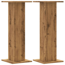 (oak, 30 x 30 x 80 cm) vidaXL Speaker Stands Living Room Speaker Floor Stand 2 pcs Engineered Wood