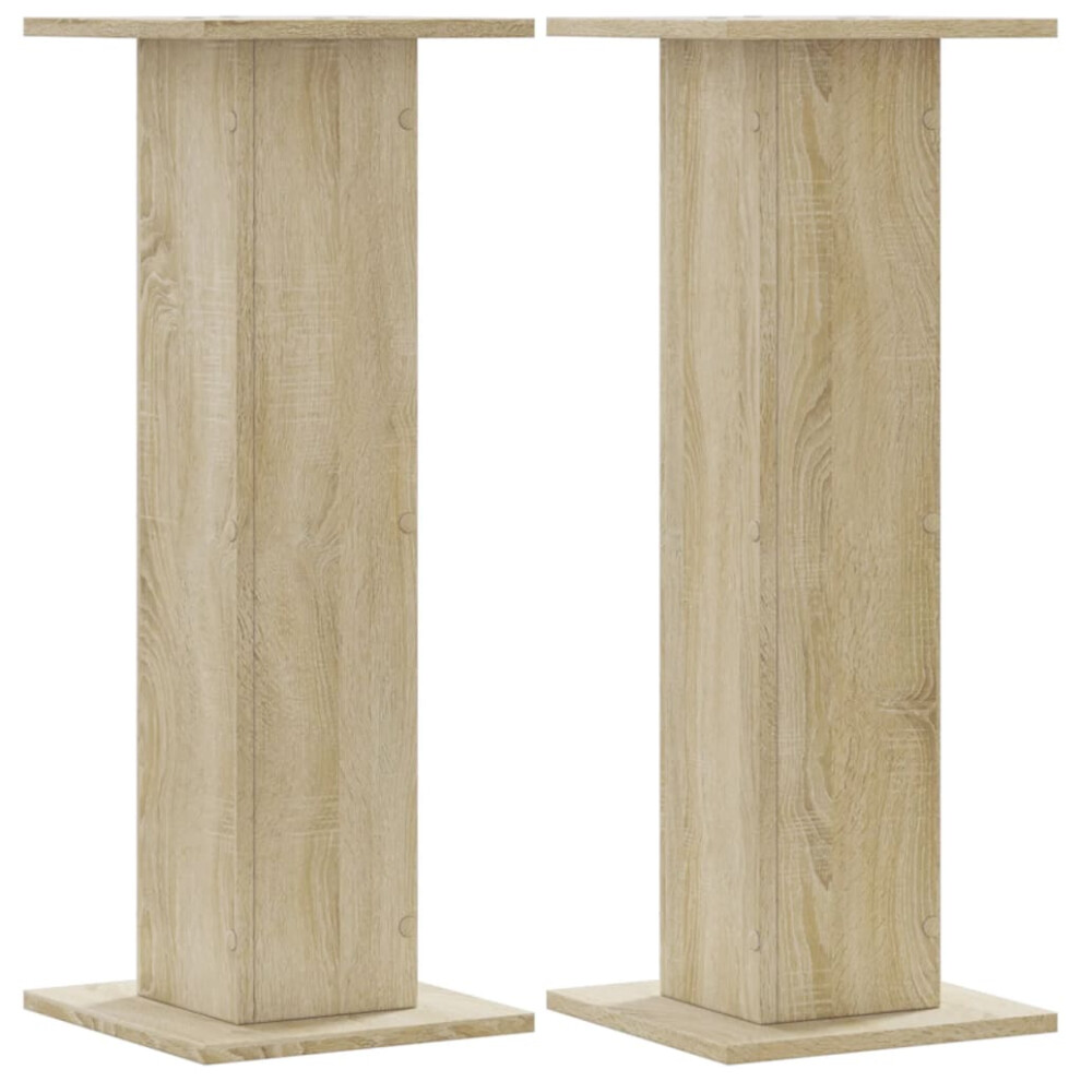 (sonoma oak, 30 x 30 x 80 cm) vidaXL Speaker Stands Living Room Speaker Floor Stand 2 pcs Engineered Wood