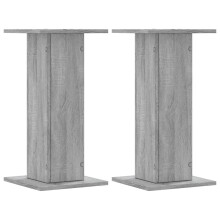 (grey sonoma, 30 x 30 x 60 cm) vidaXL Speaker Stands Living Room Speaker Floor Stand 2 pcs Engineered Wood