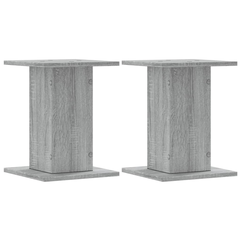 (grey sonoma, 30 x 30 x 40 cm) vidaXL Speaker Stands Living Room Speaker Floor Stand 2 pcs Engineered Wood