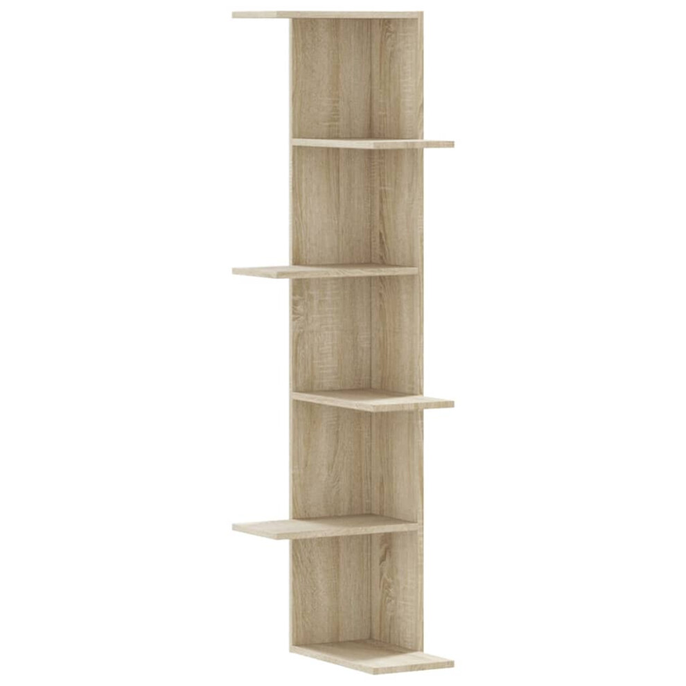 (sonoma oak) vidaXL Wall Corner Shelf Wall Mounted Shelf Floating Shelf Engineered Wood