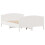 VidaXL (white, 150 x 200 cm) vidaXL Bed Frame with Headboard Bed Base Bedstead Solid Wood Pine 5