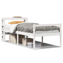 vidaXL Seniorenbett mit Kopfteil ohne Matratze Weiß 75x190 cm