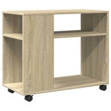 (sonoma oak) vidaXL Side Table with Wheels Hall Tea End Table Sofa Table Engineered Wood