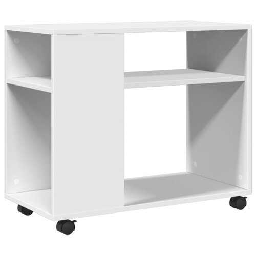 VidaXL (white) vidaXL Side Table with Wheels Hall Tea End Table Sofa Table Engineered Wood 1