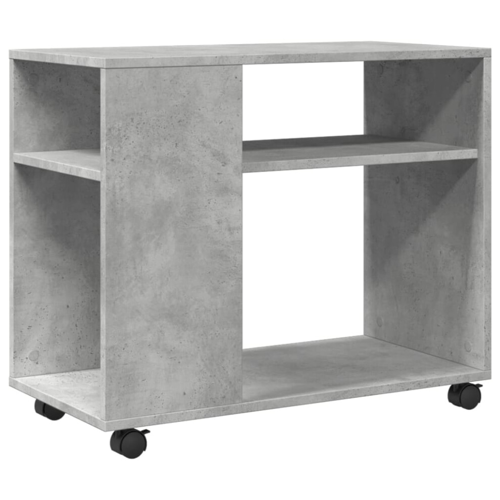 (concrete grey) vidaXL Side Table With Wheels Hall Tea End Table Sofa Table Engineered Wood