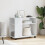 VidaXL (white) vidaXL Side Table with Wheels Hall Tea End Table Sofa Table Engineered Wood 3