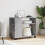 VidaXL (concrete grey) vidaXL Side Table with Wheels Hall Tea End Table Sofa Table Engineered Wood 3