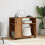 VidaXL (old wood) vidaXL Side Table with Wheels Hall Tea End Table Sofa Table Engineered Wood 3
