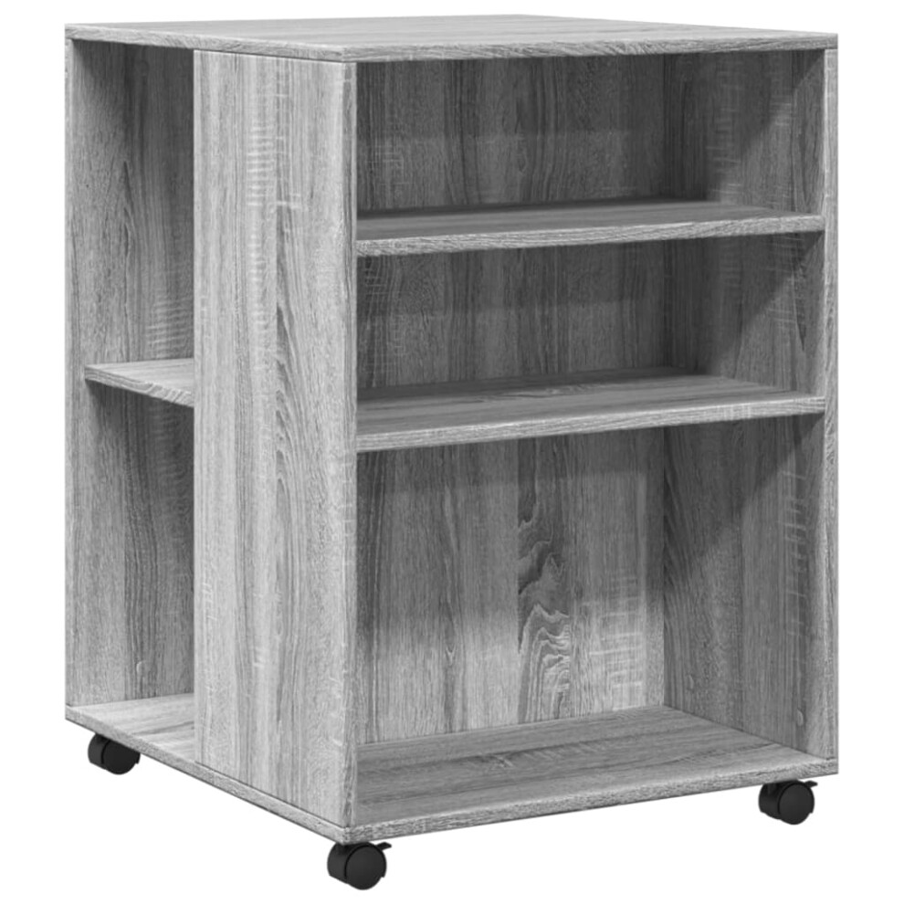 (grey sonoma) vidaXL Side Table With Wheels End Sofa Table Engineered Wood