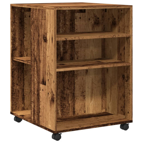 VidaXL (old wood) vidaXL Side Table with Wheels End Sofa Table Engineered Wood 1