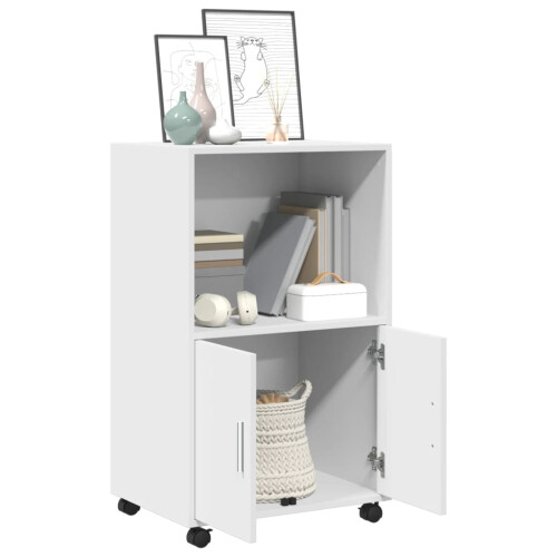 VidaXL (white) vidaXL RollingÂ Cabinet Office Storage Cabinet Engineered Wood 2