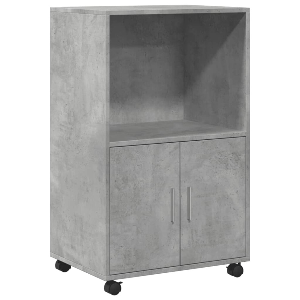 (concrete grey) vidaXL RollingÃÂ Cabinet Office Storage Cabinet Engineered Wood