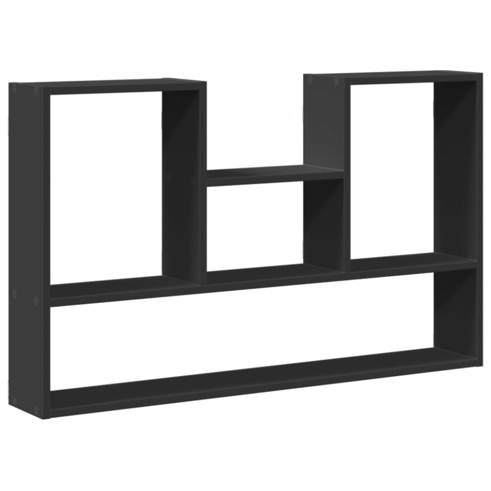 (black) vidaXL Wall Shelf Floating Shelf Display Storage Shelf Engineered Wood