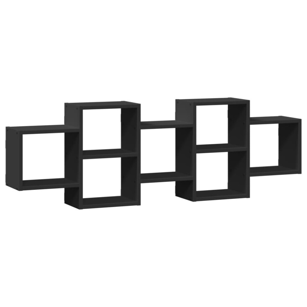 Vidaxl (, 129 X X 42 Cm) Wall Shelf Floating Shelf Wall Storage Shelf Engineered Wood Black Size 18