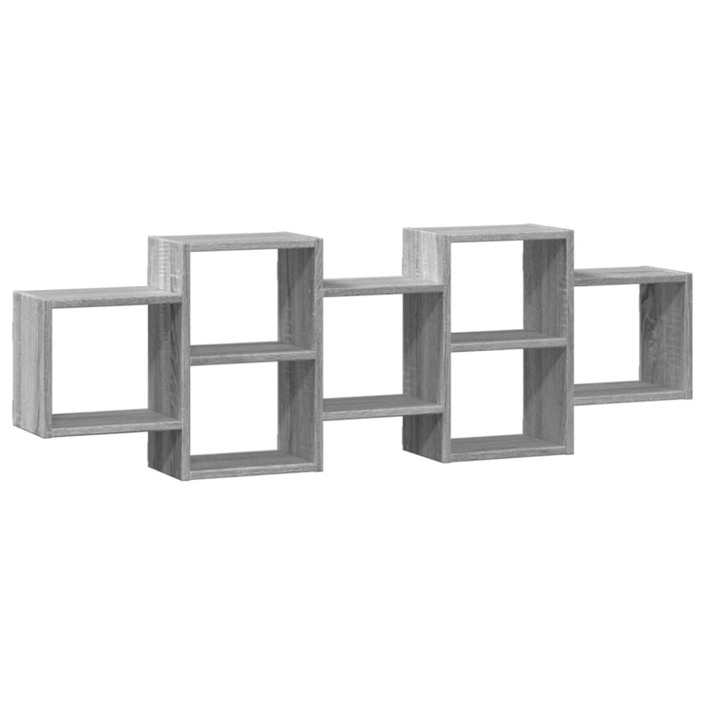Vidaxl (Grey Sonoma, 129 X 18 X 42 Cm) Wall Shelf Floating Shelf Wall Storage Shelf Engineered Wood