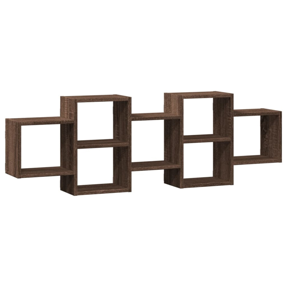 Vidaxl ( Oak, 129 X 18 X 42 Cm) Wall Shelf Floating Shelf Wall Storage Shelf Engineered Wood Brown