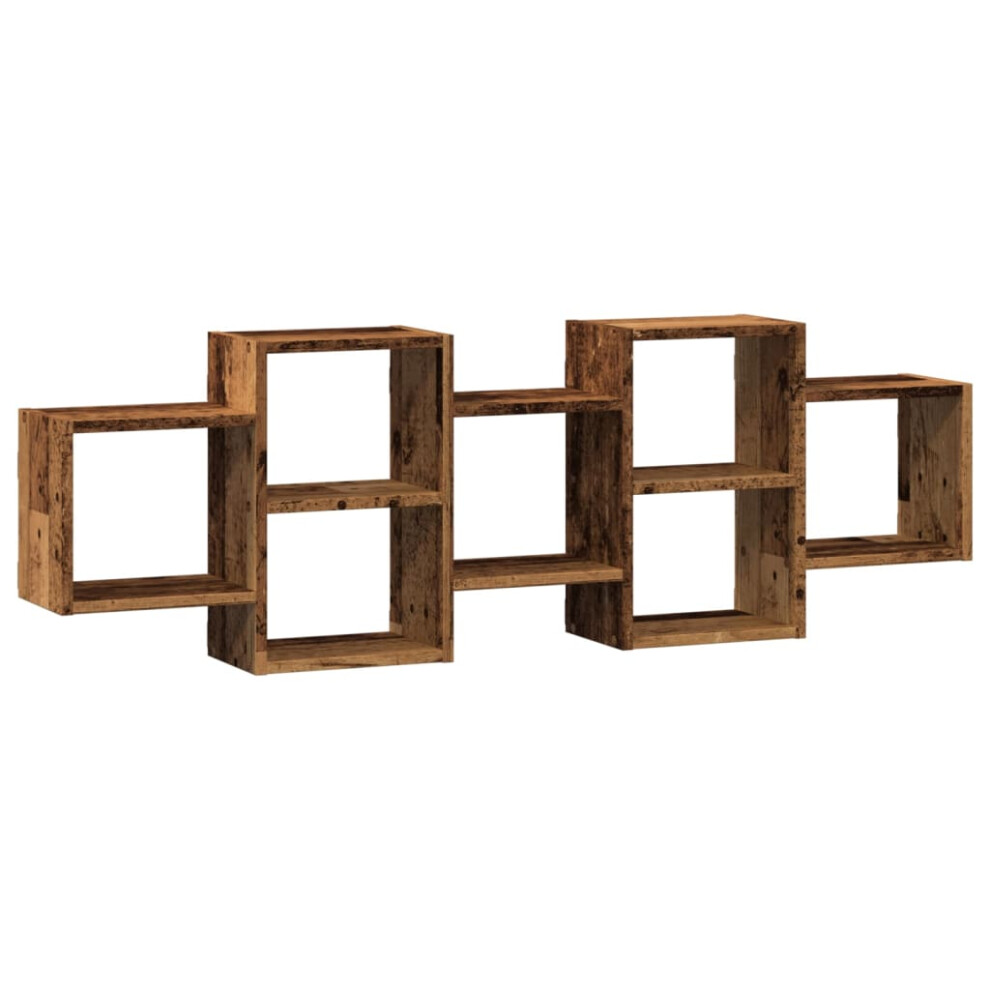 Vidaxl (Old Wood, 129 X 18 X 42 Cm) Wall Shelf Floating Shelf Wall Storage Shelf Engineered Wood