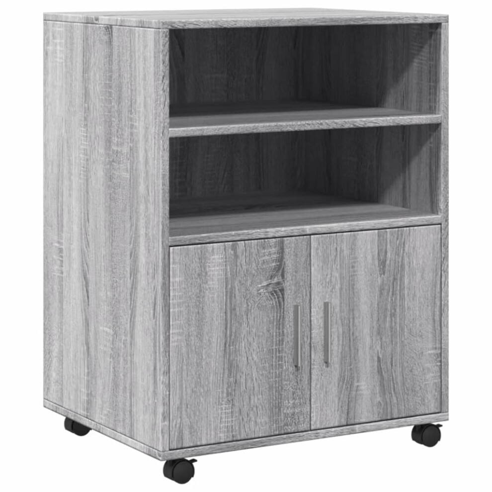 (grey sonoma) vidaXL Rolling Cabinet Mobile Filing Cabinet Storage Cabinet Engineered Wood