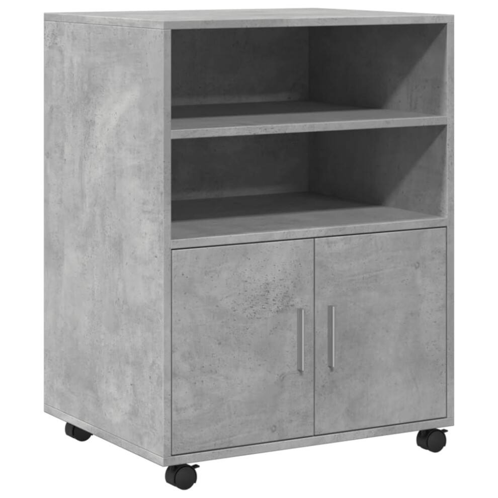 Vidaxl (Concrete ) Rolling Cabinet Mobile Filing Cabinet Storage Cabinet Engineered Wood Grey