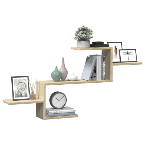 VidaXL (sonoma oak) vidaXL Wall Shelf Floating Shelf Storage Shelf Engineered Wood 2
