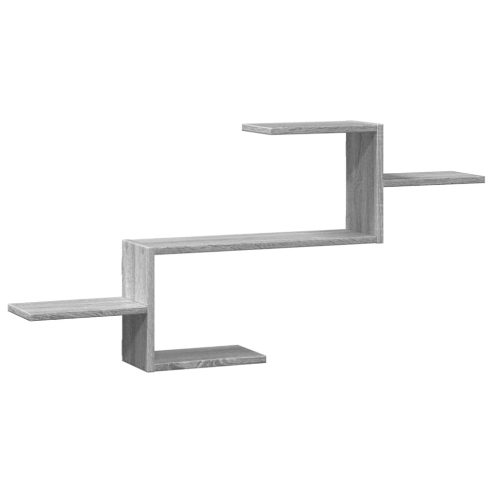(Grey Sonoma) Vidaxl Wall Shelf Floating Shelf Storage Shelf Engineered Wood 8721158360700